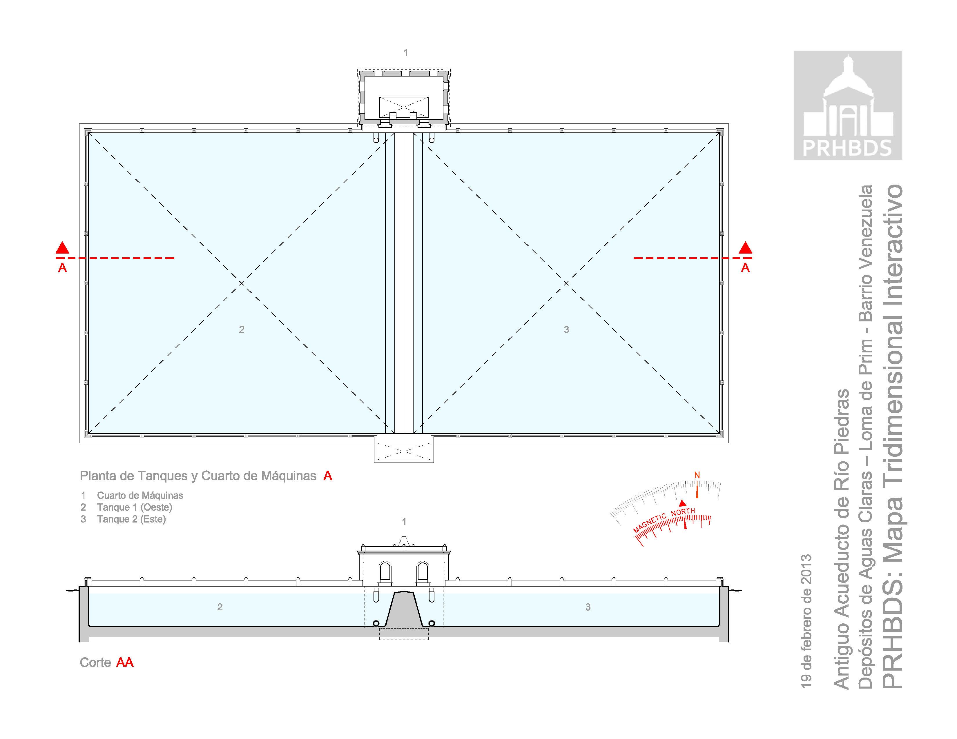Antiguo Acueductos de Río Piedras - Depósitos de Aguas Claras - Planta de los Tanques y Cuarto de Máquinas 3_Loma de Prim (Barrio Venezuela)